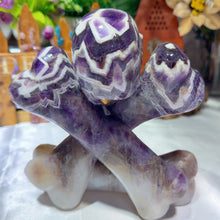 Load image into Gallery viewer, Dream Amethyst Skull&amp;Bone Hand Carving
