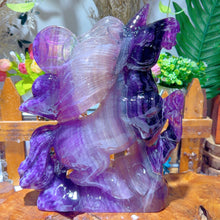 Load image into Gallery viewer, Good Quality Hand Carved Purple Fluorite Unicorn
