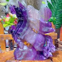 Load image into Gallery viewer, Good Quality Hand Carved Purple Fluorite Unicorn
