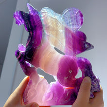 Load image into Gallery viewer, Good Quality Hand Carved Purple Fluorite Unicorn
