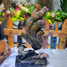 Load image into Gallery viewer, Hand Carved Ocean Jasper Nine Tail Fox Mobile Tails
