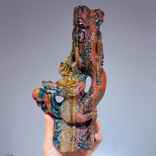 Load image into Gallery viewer, Hand Carved Bright Color Ocean Jasper Chinese Dragon
