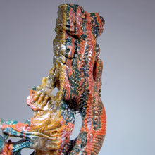 Load image into Gallery viewer, Hand Carved Bright Color Ocean Jasper Chinese Dragon
