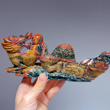 Load image into Gallery viewer, Good Color Madagascar Ocean Jasper Chinese Dragon Hand Carving
