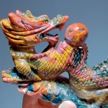 Load image into Gallery viewer, Good Color Madagascar Ocean Jasper Chinese Dragon Hand Carving
