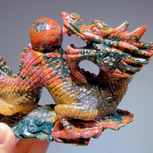 Load image into Gallery viewer, Good Color Madagascar Ocean Jasper Chinese Dragon Hand Carving
