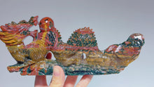 Load and play video in Gallery viewer, Good Color Madagascar Ocean Jasper Chinese Dragon Hand Carving
